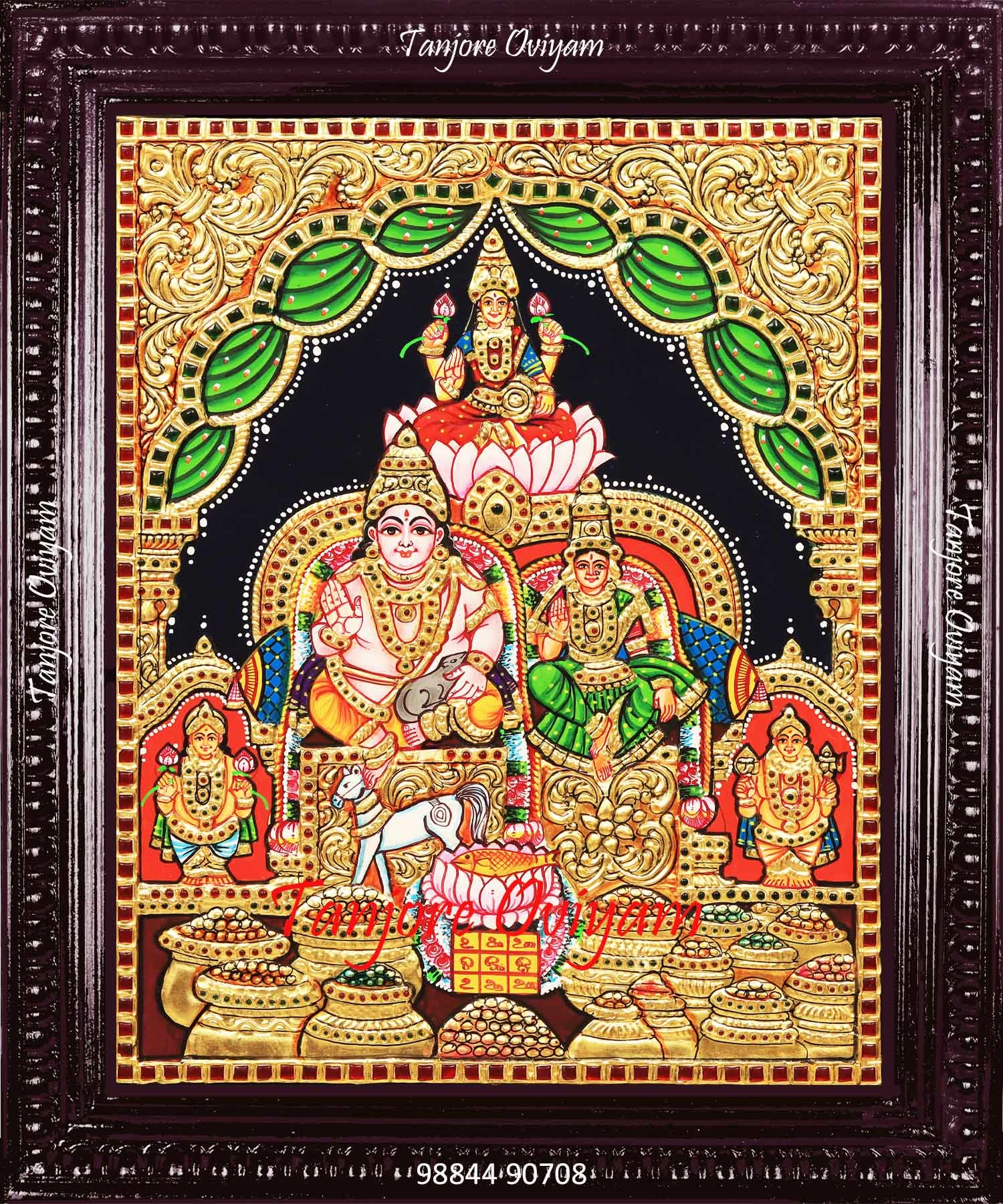 Kubera lakshmi Tanjore painting